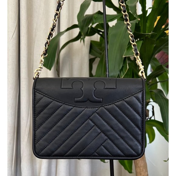 ♦️♦️ AUTHENTIC TORY BURCH BLACK FLEMING/ALEXA HANDBAG ♦️♦️ - Picture 15 of 16